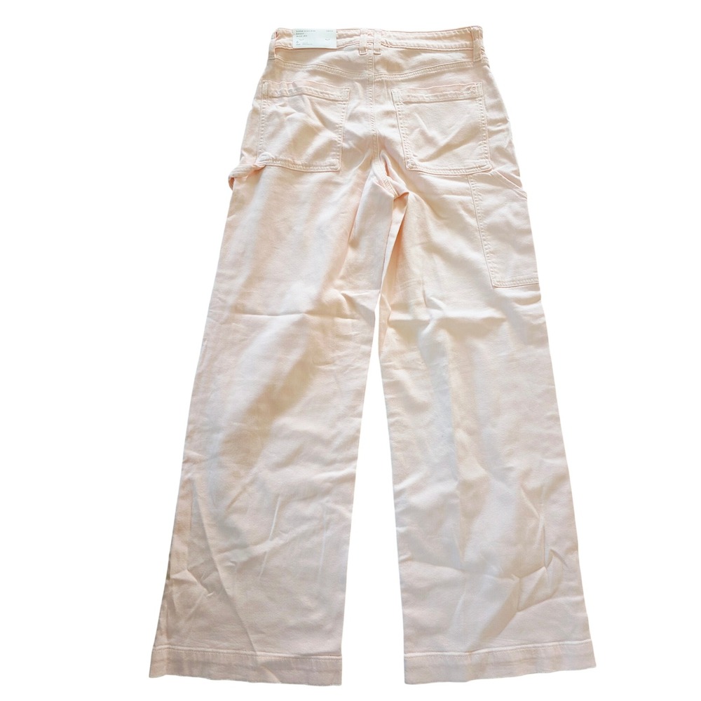 American Eagle 6 Super High-Rise Baggy Wide Leg Jeans Pale Pink 28W NWT - Picture 4 of 16